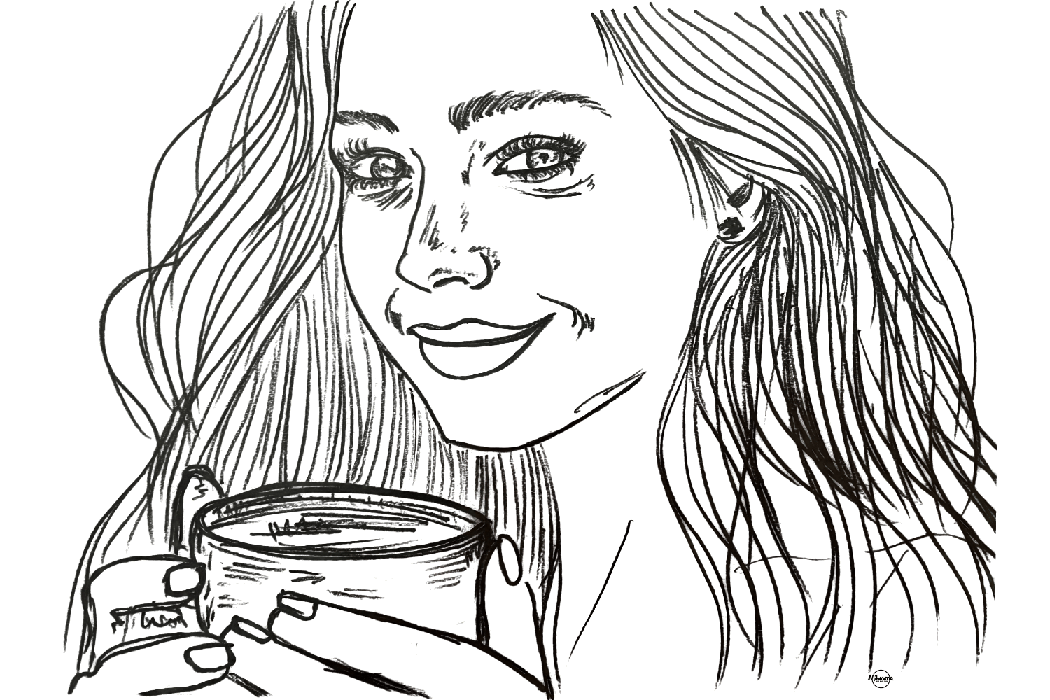 black and white illustration of a woman rooted to the ground while light moves gently around her, symbolizing grounded playfulness and emotional stability