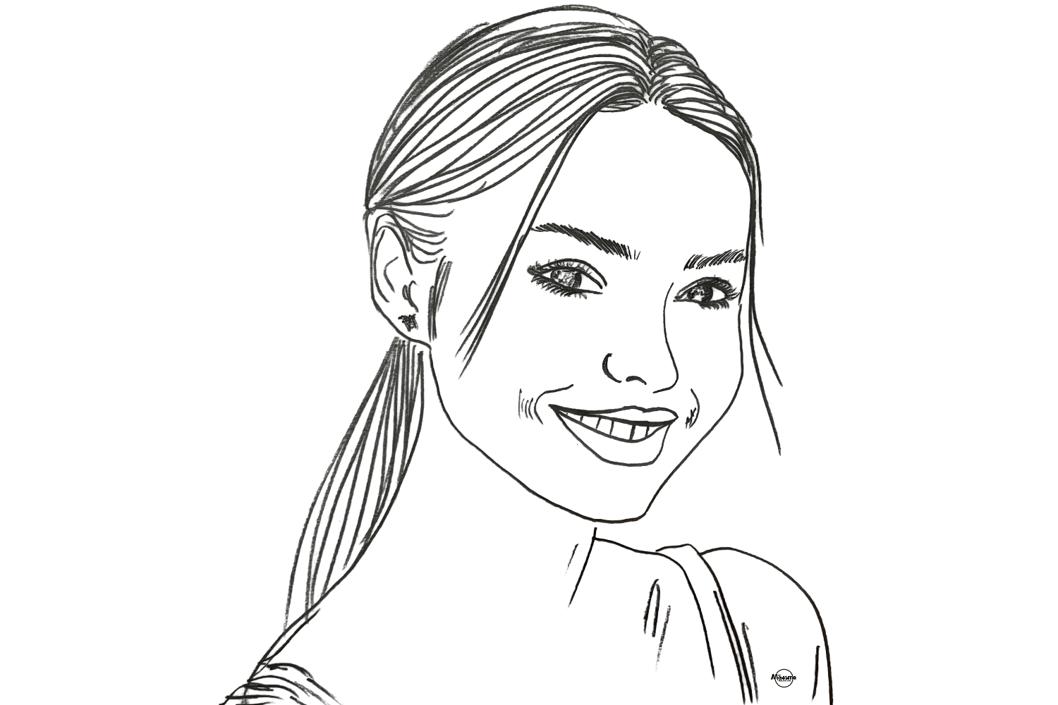 black and white illustration of a woman standing upright in calm light, symbolizing grounded confidence without competition