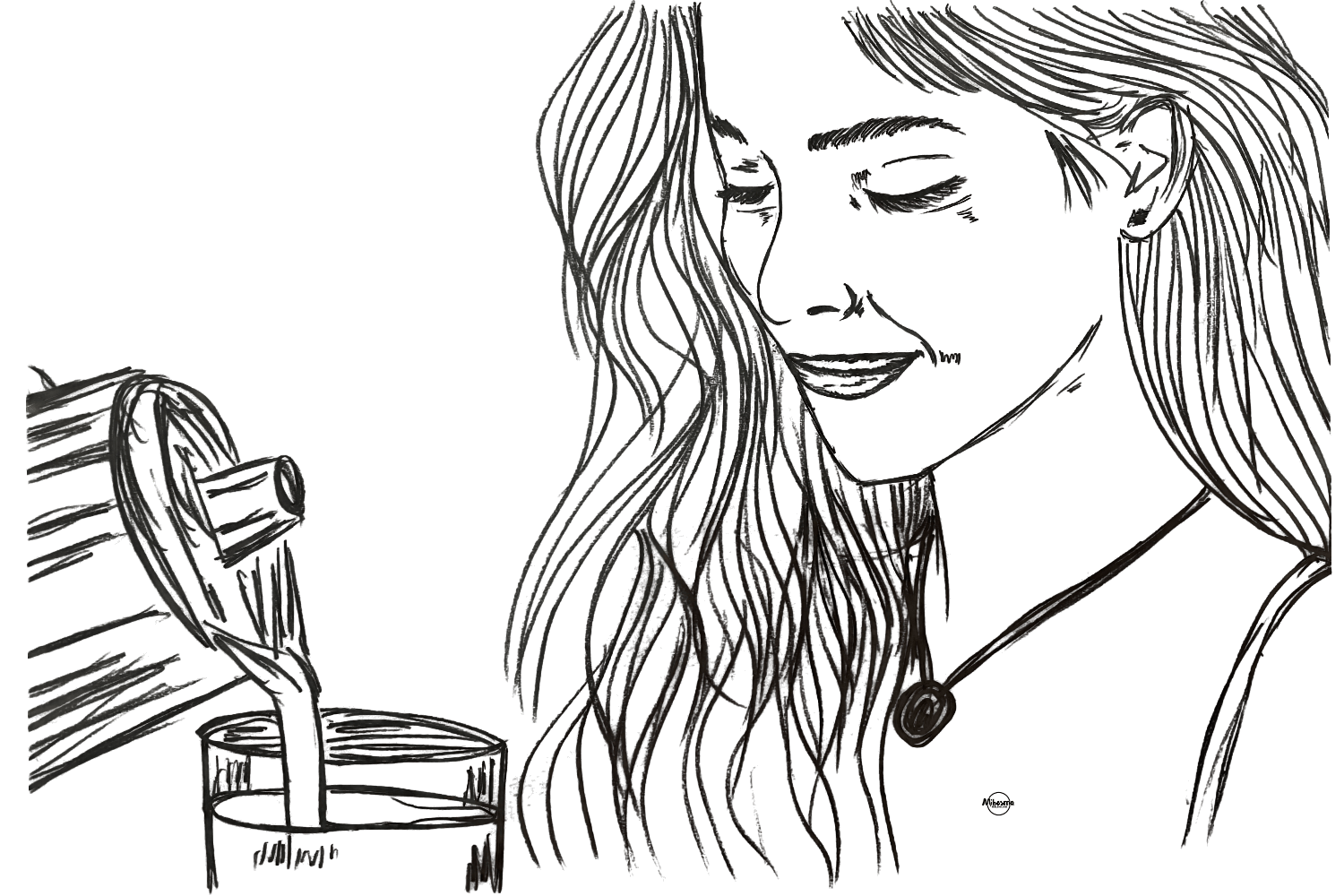 woman sitting quietly and listening to her inner voice, symbolizing returning to oneself and inner peace