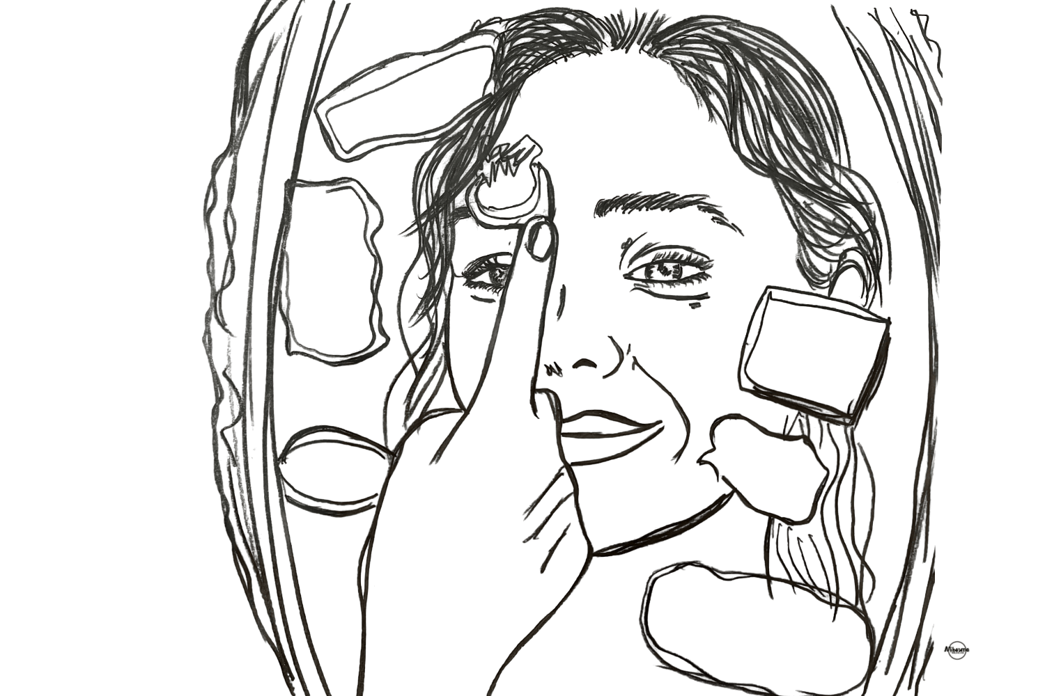 illustration symbolizing a woman allowing her authentic self to be visible with calm presence