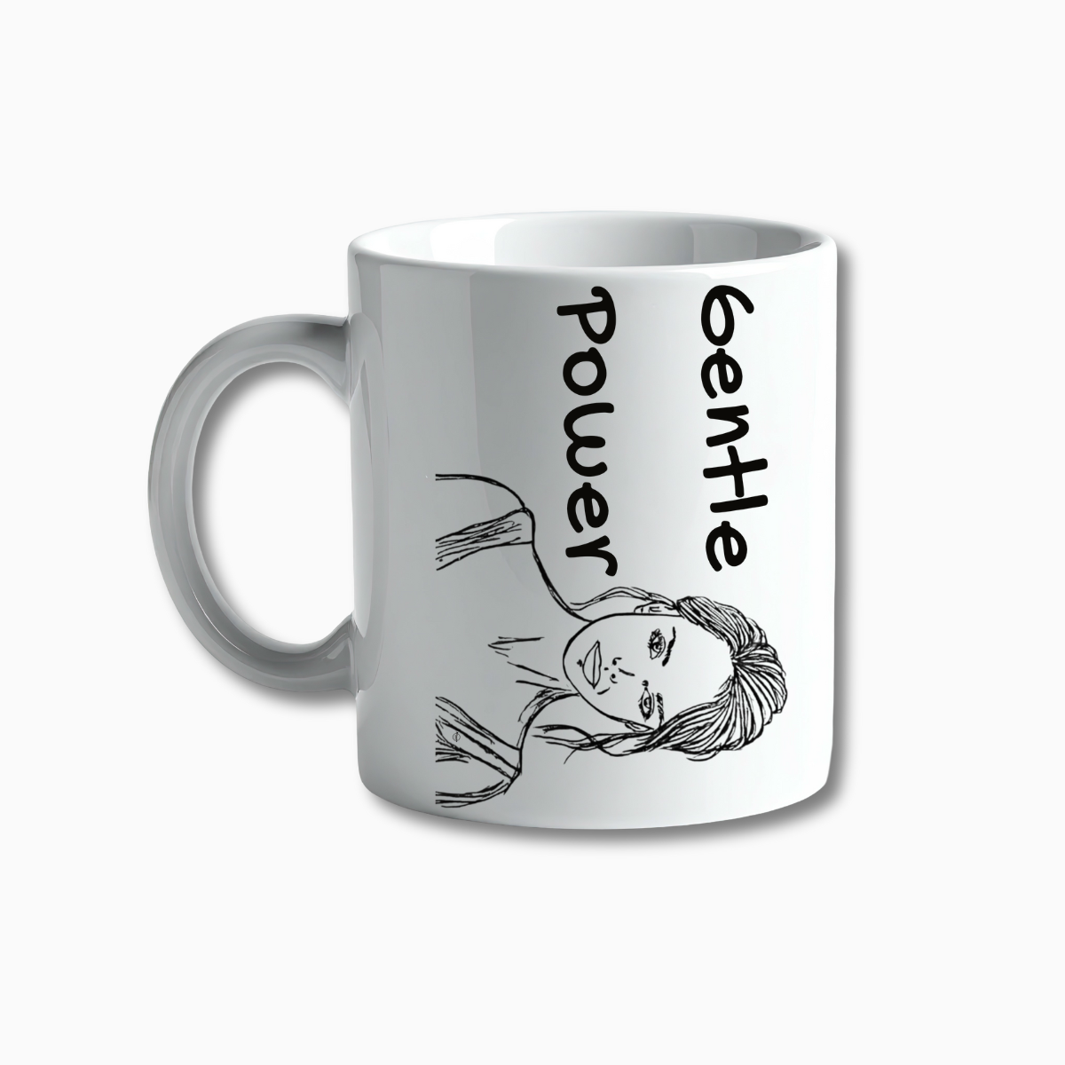 Motivational mug — Gentle Power minimal line art (Mibosma)