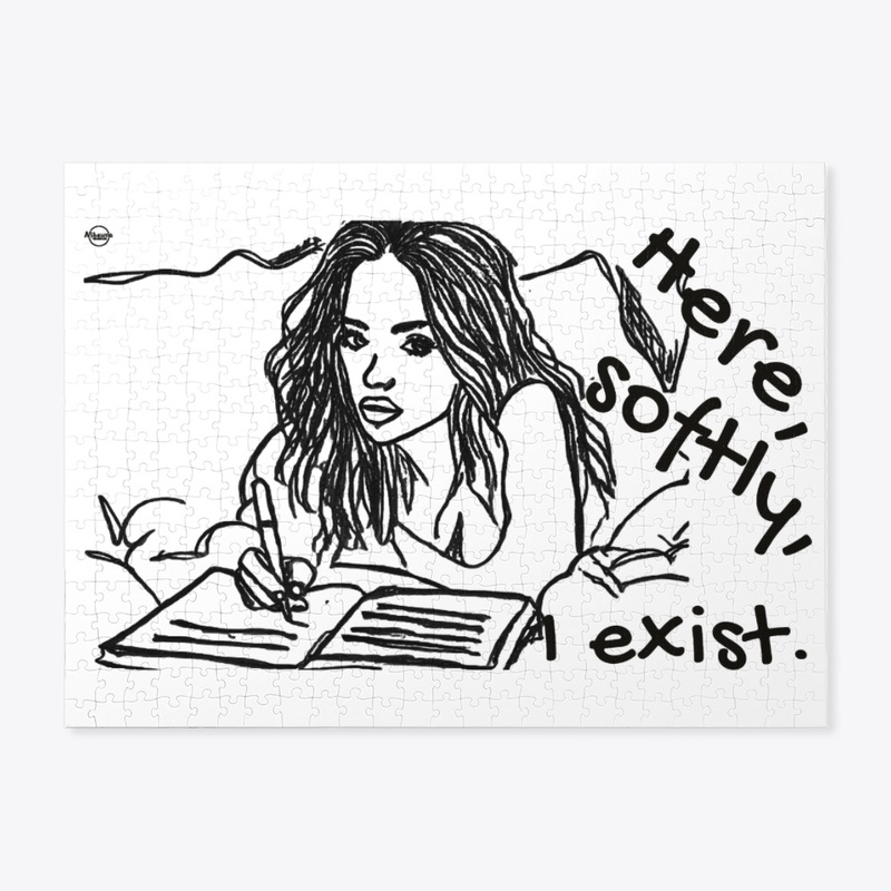 Mindful jigsaw puzzle — Here Softly I Exist by Mibosma (soft strength, inner peace)