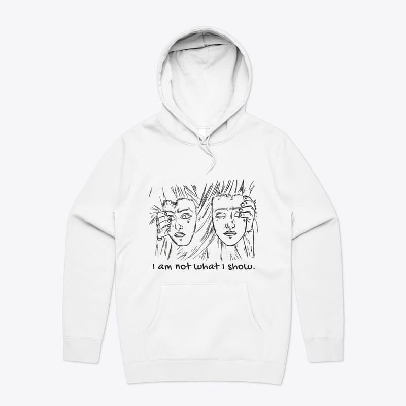 Inspirational hoodie for self-connection — I Am Not What I Show (Mibosma)