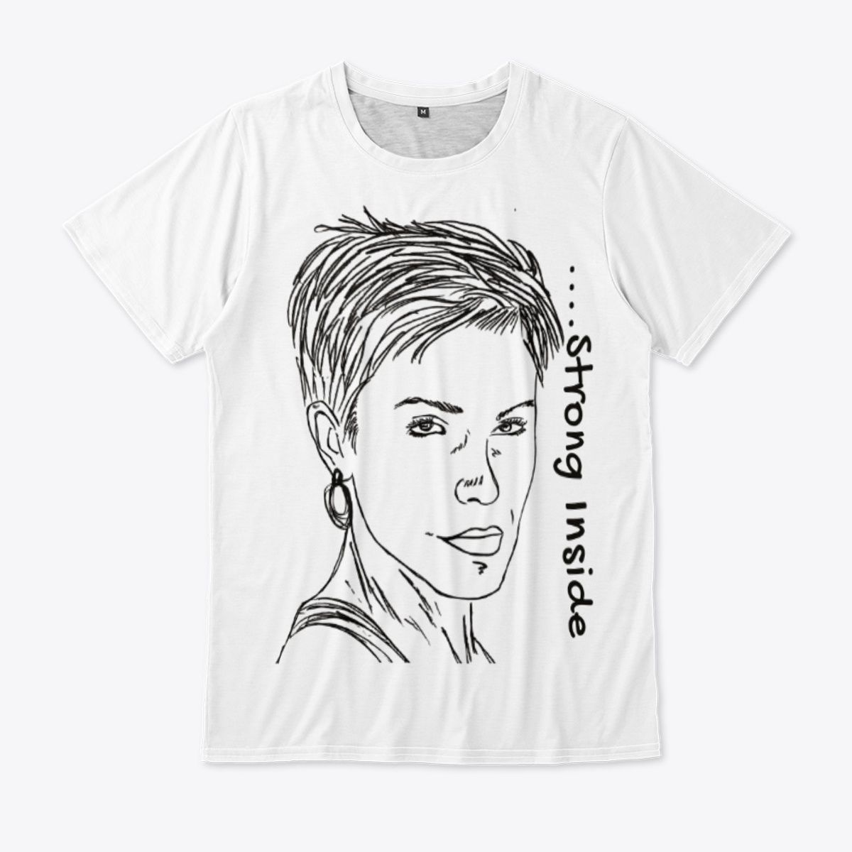 Women’s inspirational all-over print tee — Strong Inside (Mibosma)