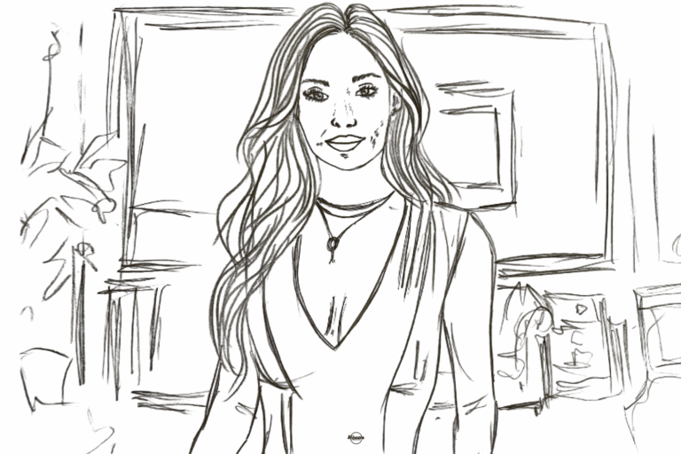 woman appearing calm on the outside while feeling emotional heaviness inside, representing hidden mental weight– Mibosma Drawing