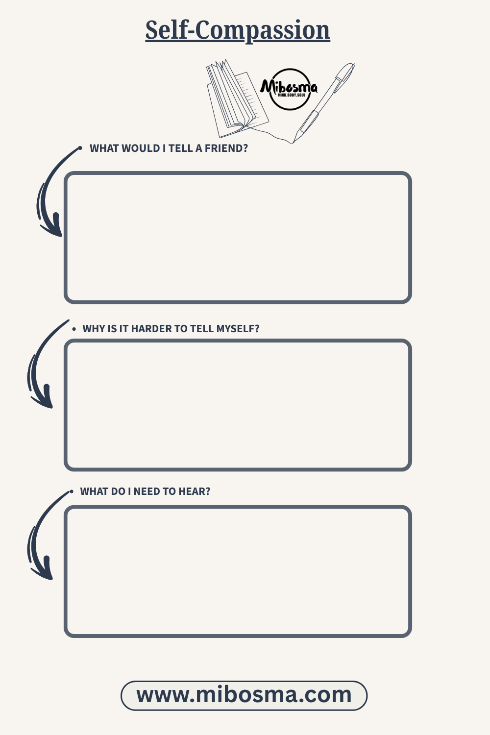 Self-Compassion worksheet by Mibosma