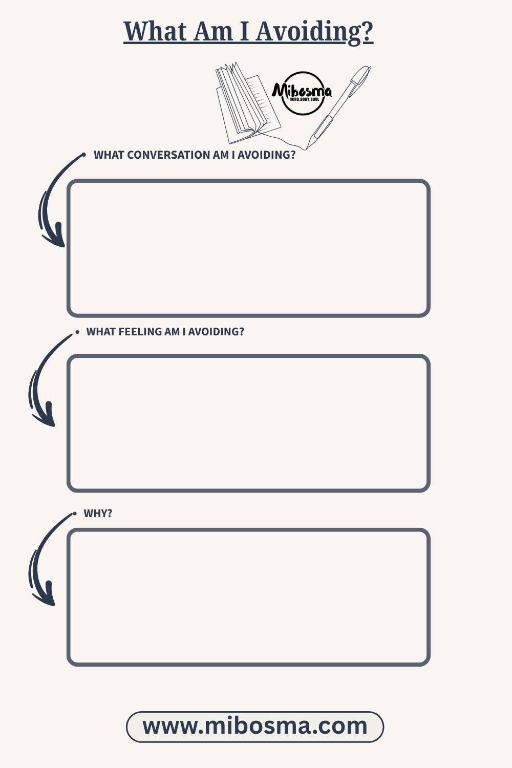 What Am I Avoiding worksheet by Mibosma