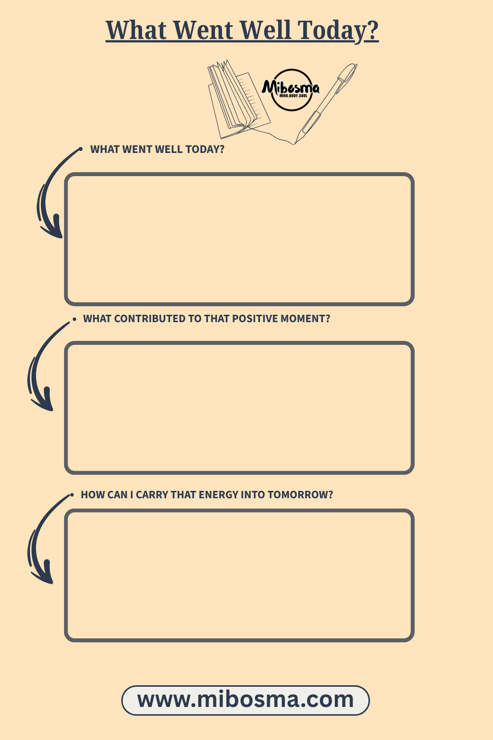 What Went Well Today worksheet by Mibosma
